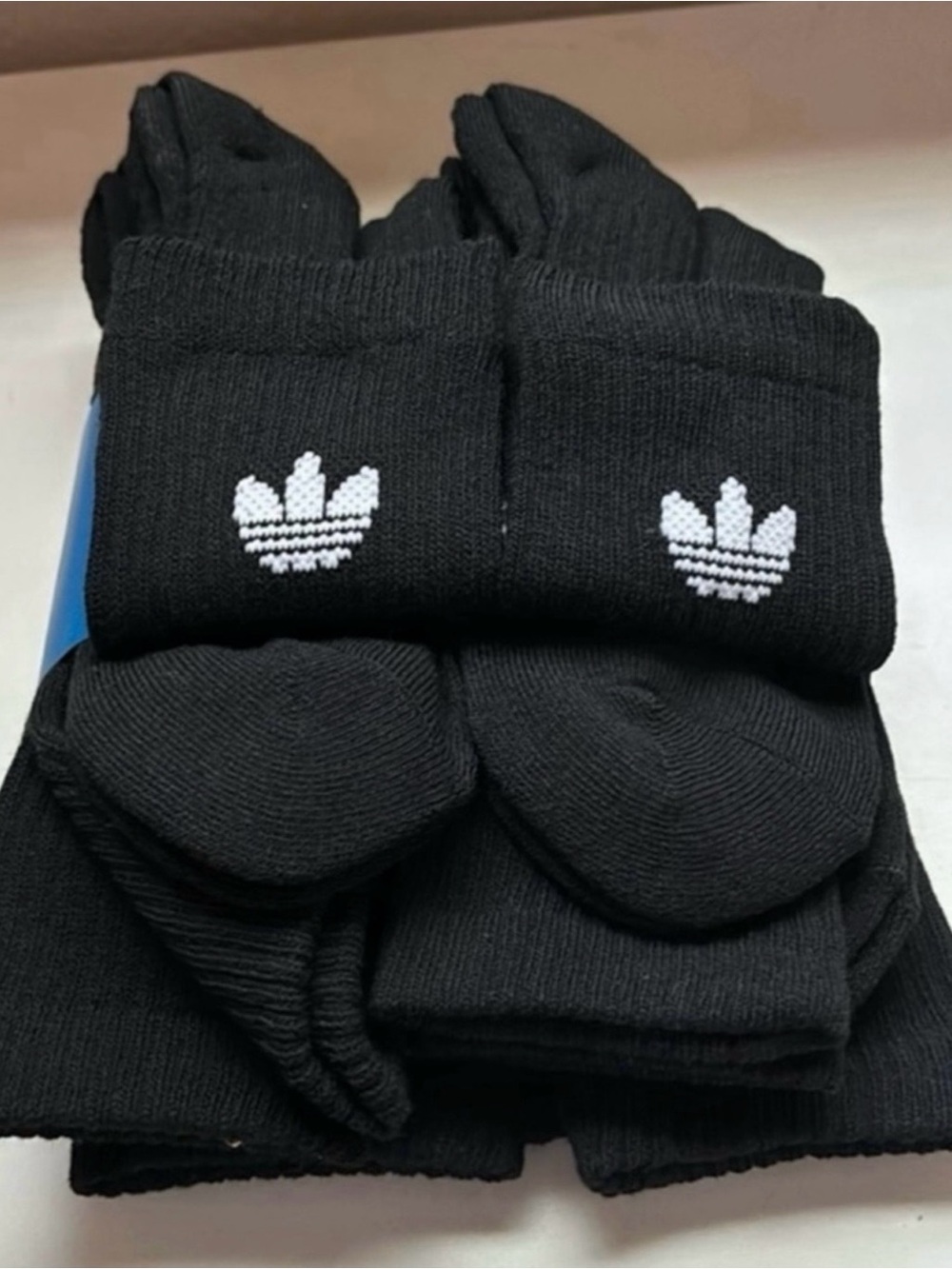New Adidas Socks Men’s 6 Pair Black Crew Socks Casual Athletic Activewear Socks - Picture 11 of 12
